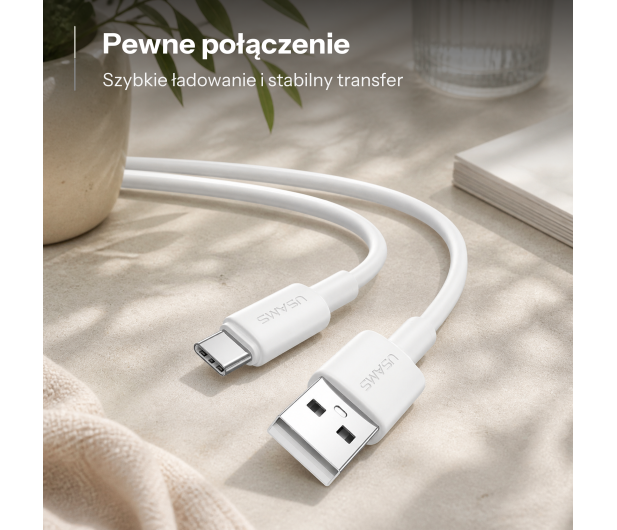 USAMS Kabek U90 3A USB-A do USB-C biały - 1569160 - zdjęcie 2